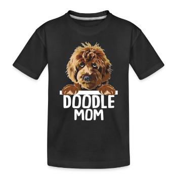Doodle Mom Labradoodle Hunde Hundemama Pelziger - Kinder Premium Bio T-Shirt - Schwarz - Vorne