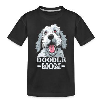 Doodle Mom Labradoodle Hunde Hundemama Pelziger - Kinder Premium Bio T-Shirt - Schwarz - Vorne