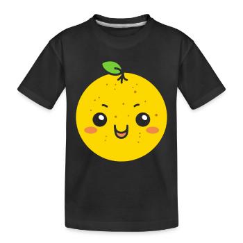 lemon - Kids' Premium Organic T-Shirt - black - Front
