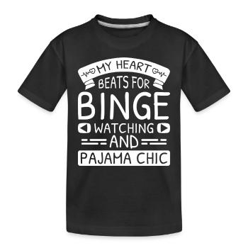 Perfect Binge Watching Design for TV Series Lovers - Kids' Premium Organic T-Shirt - black - Front