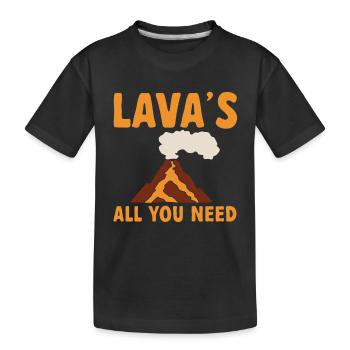 volcano, geology, volcanology, lava - Kids' Premium Organic T-Shirt - black - Front