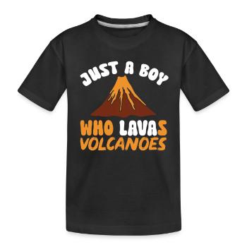 volcan, géologie, volcanologie, lave - T-shirt bio Premium Enfant - noir - Devant