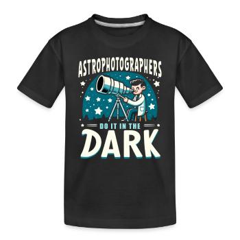 Astrofotografie Astronomie Weltraumkamera - Kinder Premium Bio T-Shirt - Schwarz - Vorne