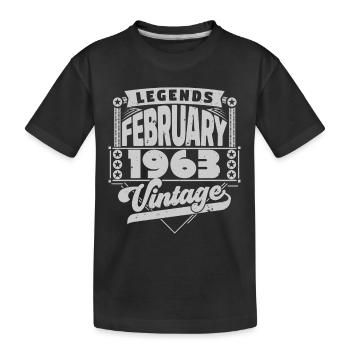 Vintage Anniversaire février 1963, Février 1963. - T-shirt bio Premium Enfant - noir - Devant