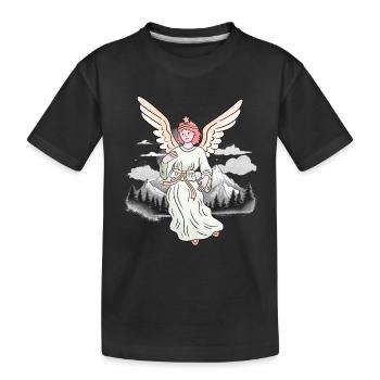 Mountains, Alps, Angels, Lucky Charms, Mountaineers, Alm - Kids' Premium Organic T-Shirt - black - Front