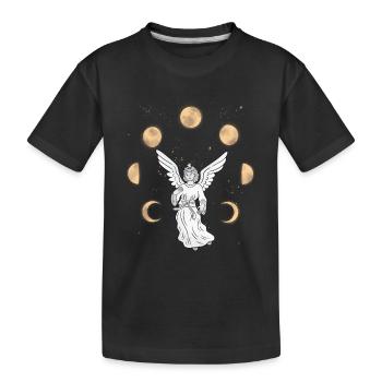 Angel Sky Moon Celestial Fantasy Esotericism - Kids' Premium Organic T-Shirt - black - Front