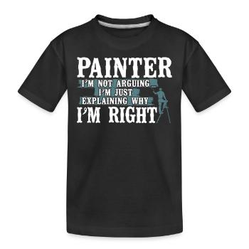 Peintre en bâtiment Peintre décorateur Peintre - T-shirt bio Premium Enfant - noir - Devant