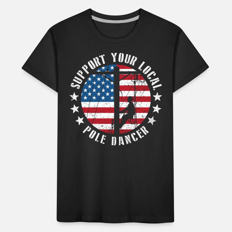 Support Your Local Pole Dancer Lineman Kids' Premium Organic T-Shirt