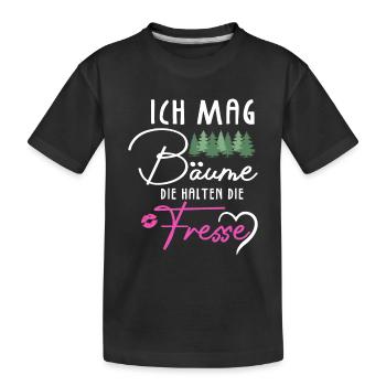 Ich Mag Bäume Die Halten Die Fresse - Kinder Premium Bio T-Shirt - Schwarz - Vorne