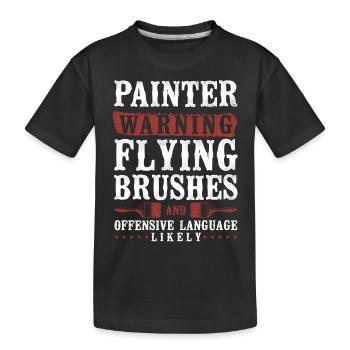 Peintre en bâtiment Peintre décorateur Peintre - T-shirt bio Premium Enfant - noir - Devant