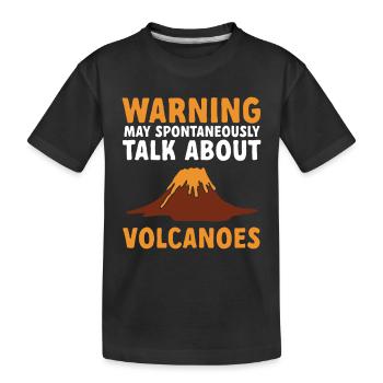 volcano, geology, volcanology, lava - Kids' Premium Organic T-Shirt - black - Front
