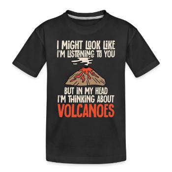 Vulkan Geologie Vulkanologie Lava - Kinder Premium Bio T-Shirt - Schwarz - Vorne