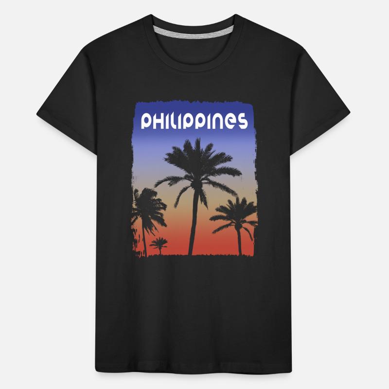 Philippines Sunset Vacation Souvenir Palm Tree Kids' Premium Organic T-Shirt
