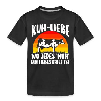 Kuh Bauer Bauernhof Kuhbauer Kühe - Kinder Premium Bio T-Shirt - Schwarz - Vorne