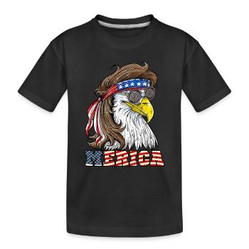 Eagle Merica 4th Of July USA - Kinder Premium Bio T-Shirt - Schwarz - Vorne