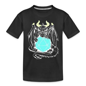 Drachen Kreatur Fabelwesen Märchen Märchenfigur - Kinder Premium Bio T-Shirt - Schwarz - Vorne