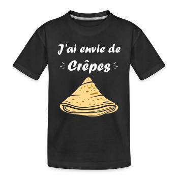 Crêpes Bretagne humour crêpe - T-shirt bio Premium Enfant - noir - Devant