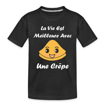 Crêpes Bretagne humour crêpe - T-shirt bio Premium Enfant - noir - Devant