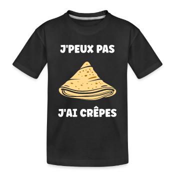 Crêpes Bretagne humour crêpe - T-shirt bio Premium Enfant - noir - Devant