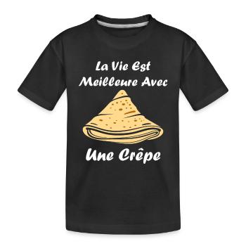 Crêpes Bretagne humour crêpe - T-shirt bio Premium Enfant - noir - Devant