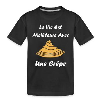 Crêpes Bretagne humour crêpe - T-shirt bio Premium Enfant - noir - Devant
