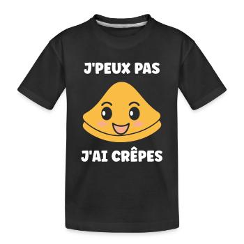 Crêpes Bretagne humour crêpe - T-shirt bio Premium Enfant - noir - Devant