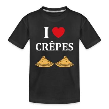 Crêpes Bretagne humour crêpe - T-shirt bio Premium Enfant - noir - Devant