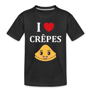 Crêpes Bretagne humour crêpe - T-shirt bio Premium Enfant - noir - Devant