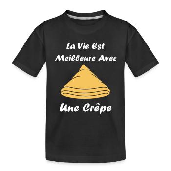 Crêpes Bretagne humour crêpe - T-shirt bio Premium Enfant - noir - Devant