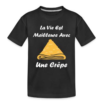 Crêpes Bretagne humour crêpe - T-shirt bio Premium Enfant - noir - Devant