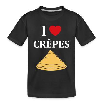 Crêpes Bretagne humour crêpe - T-shirt bio Premium Enfant - noir - Devant