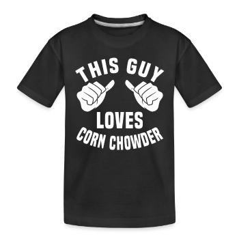 Ce gars adore la soupe de maïs - T-shirt bio Premium Enfant - noir - Devant