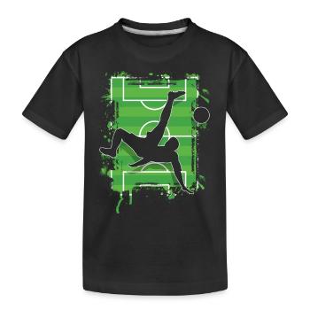 Fußball Fallrückzieher - Kinder Premium Bio T-Shirt - Schwarz - Vorne