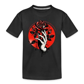 Crimson Embrace - Kids' Premium Organic T-Shirt - black - Front