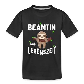 Fonctionnaire à vie - T-shirt bio Premium Enfant - noir - Devant