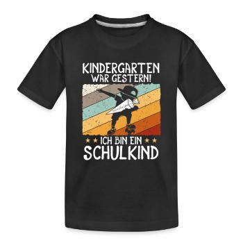 Ich bin ein Schulkind Maximilian - Kinder Premium Bio T-Shirt - Schwarz - Vorne