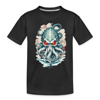 Yokai tentacules mer monstre démon Vintage Japon - T-shirt bio Premium Enfant - noir - Devant