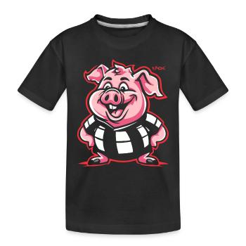 Eine Überraschung, molliges rundes Schwein - Kinder Premium Bio T-Shirt - Schwarz - Vorne