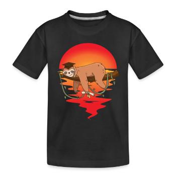 Sloth Student Diploma High School Student Studying Student Tired - Kids' Premium Organic T-Shirt - black - Front