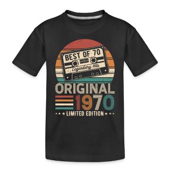 Legendary Vintage 1970s Birthday Shirt - Kids' Premium Organic T-Shirt - black - Front