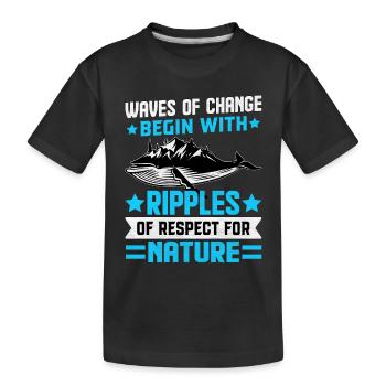 Wellen des Wandels beginnen mit Wellen des Respekts für - Kinder Premium Bio T-Shirt - Schwarz - Vorne