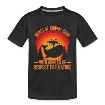 Waves of Change begin with ripples of respect for - Kids' Premium Organic T-Shirt - black - Front