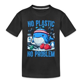 Kein Plastik, kein Problem - Kinder Premium Bio T-Shirt - Schwarz - Vorne