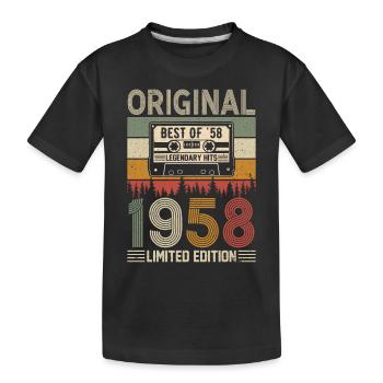 Geboren Legenden 1958 - Kinder Premium Bio T-Shirt - Schwarz - Vorne