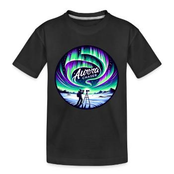 Aurora Aurora Tracker Alaska Wilderness - Kids' Premium Organic T-Shirt - black - Front