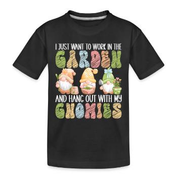 Garden Gnomes Gardening - Kids' Premium Organic T-Shirt - black - Front