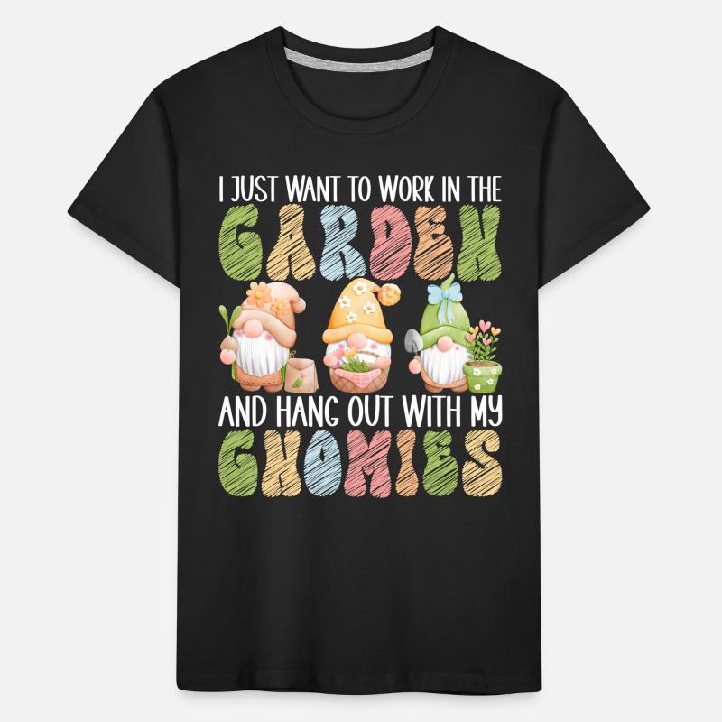Gartenzwerge Gartenarbeit Kinder Premium Bio T-Shirt