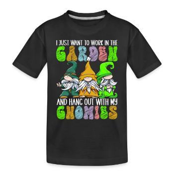 Garden Gnomes Gardening - Kids' Premium Organic T-Shirt - black - Front