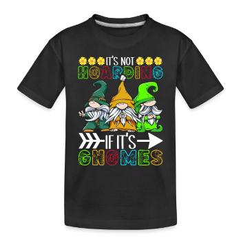 Gartenzwerge Gartenarbeit - Kinder Premium Bio T-Shirt - Schwarz - Vorne