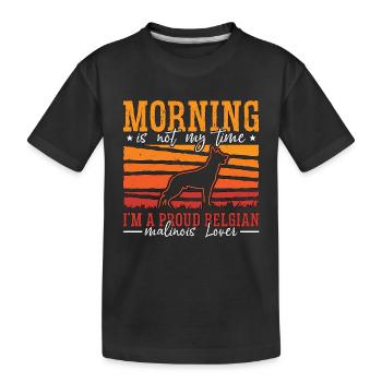 Le matin de l’amant malinois belge n’est pas un chien policier - T-shirt bio Premium Enfant - noir - Devant
